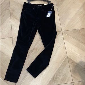 velvet like material jeans. with tags